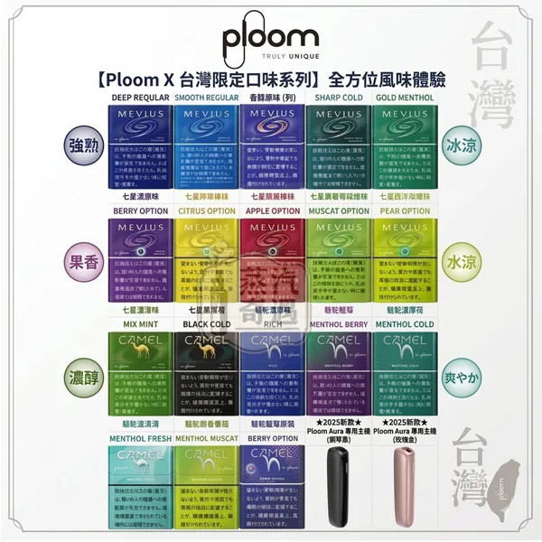 日本Ploom煙彈 21種口味 MEVIUS七星/CAMEL駱駝/EVO 整條10包入【日本原裝進口】加熱煙主機全家-蒸汽奇遇